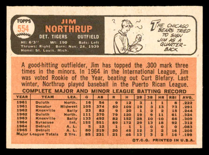 1966 Topps Baseball #554 Jim Northrup Tigers EX-MT 566797
