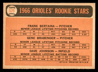 1966 Topps Baseball #579 Dave Johnson Orioles EX-MT 566893
