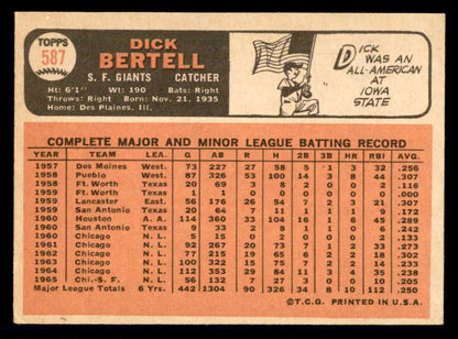 1966 Topps Baseball #587 Dick Bertell Giants EX 566920