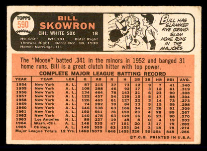 1966 Topps Baseball #590 Bill Skowron White Sox VG-EX 566932