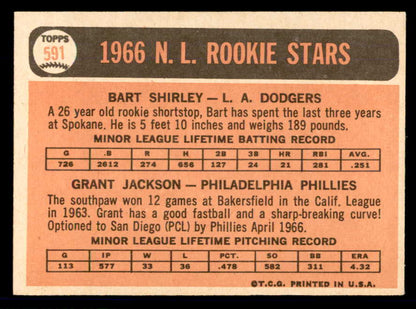 1966 Topps Baseball #591 Grant Jackson Phillies EX+/EX-MT 566936