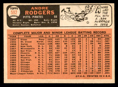 1966 Topps Baseball #592 Andre Rodgers Pirates EX-MT 566937