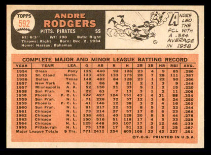 1966 Topps Baseball #592 Andre Rodgers Pirates NR-MT 566939