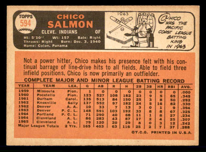 1966 Topps Baseball #594 Chico Salmon Indians EX-MT 566947