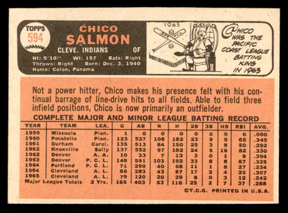 1966 Topps Baseball #594 Chico Salmon Indians EX+/EX-MT 566948