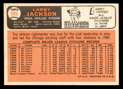 1966 Topps Baseball #595 Larry Jackson Phillies EX-MT 566951