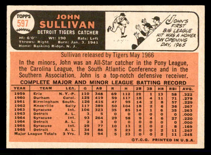 1966 Topps Baseball #597 John Sullivan Tigers EX-MT 566959