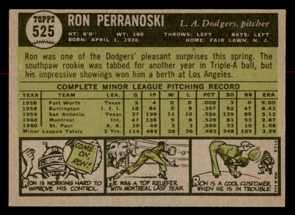 1961 Topps Baseball #525 Ron Perranoski Dodgers EX-MT 566967