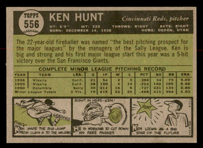 1961 Topps Baseball #556 Ken Hunt Reds EX-MT 567048
