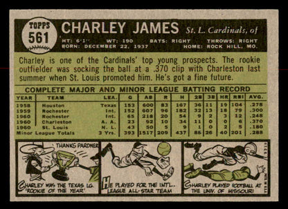 1961 Topps Baseball #561 Charley James Cardinals EX-MT 567062