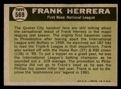 1961 Topps Baseball #569 Frank Herrera A.S. Phillies EX-MT 567083