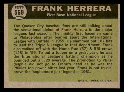 1961 Topps Baseball #569 Frank Herrera A.S. Phillies EX-MT 567085
