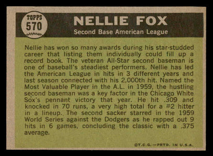 1961 Topps Baseball #570 Nellie Fox A.S. White Sox NR-MT 567086