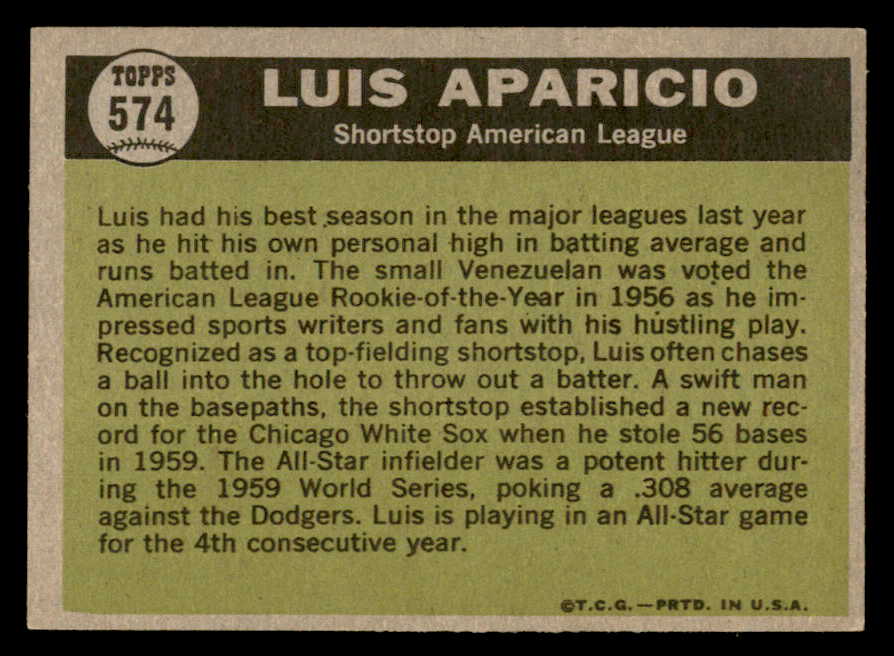 1961 Topps Baseball #574 Luis Aparicio A.S. White Sox EX-MT 567091