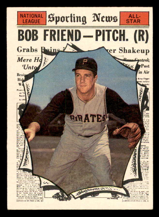 1961 Topps Baseball #585 Bob Friend A.S. Pirates EX-MT 567099