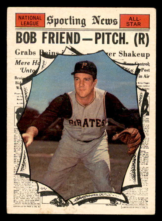 1961 Topps Baseball #585 Bob Friend A.S. Pirates EX-MT 567100