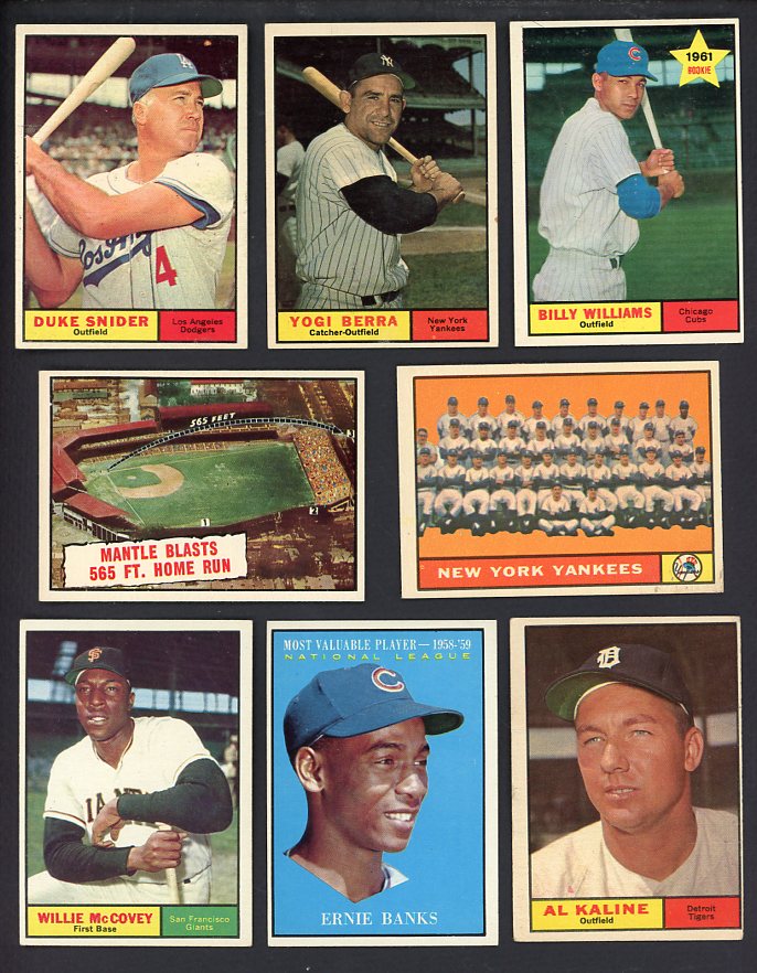 1961 Topps Set Lot 480 Diff EX-MT Mantle Banks Berra 567107