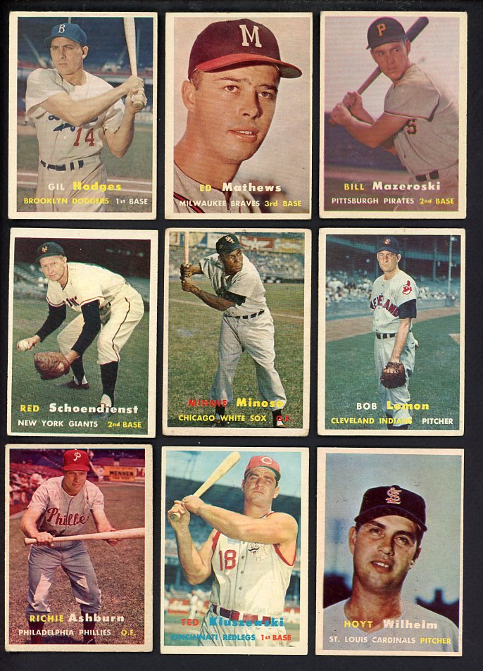 1957 Topps Set Lot 280 Diff EX-MT Mazeroski Mathews Fox 567108