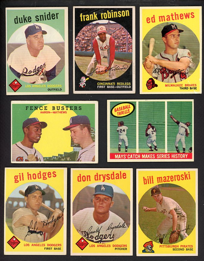 1959 Topps Set Lot 475 Diff EX/EX+ Aaron Mays Robinson 567110