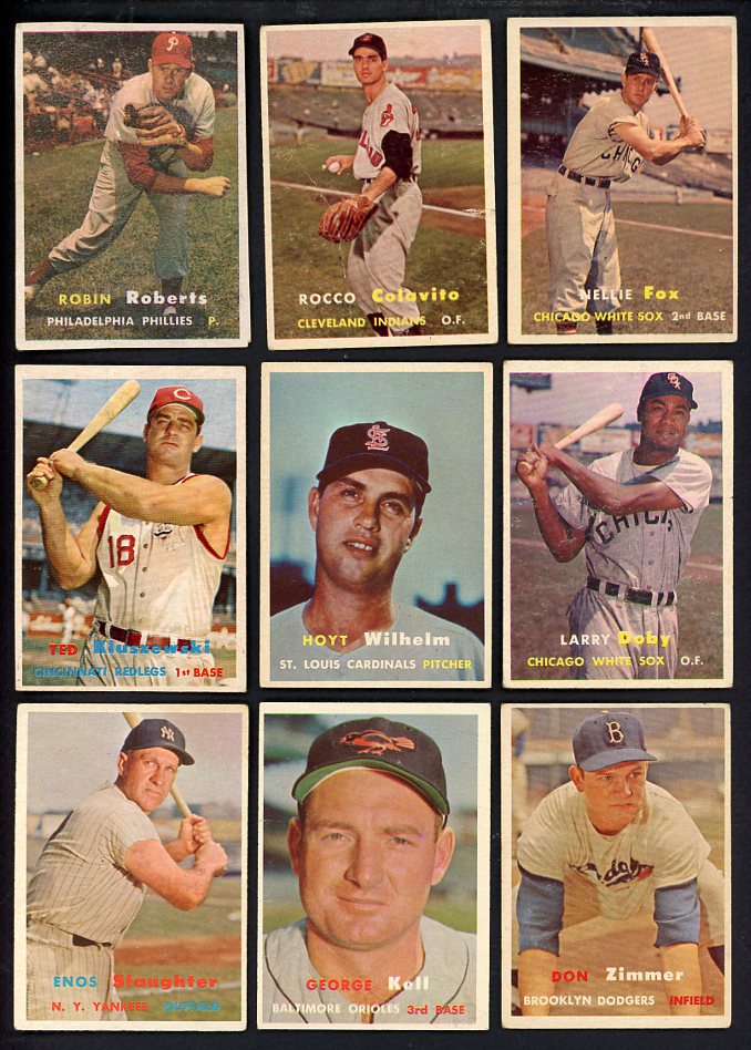1957 Topps Set Lot 374 Diff VG-EX/EX Colavito Roberts Fox 567113