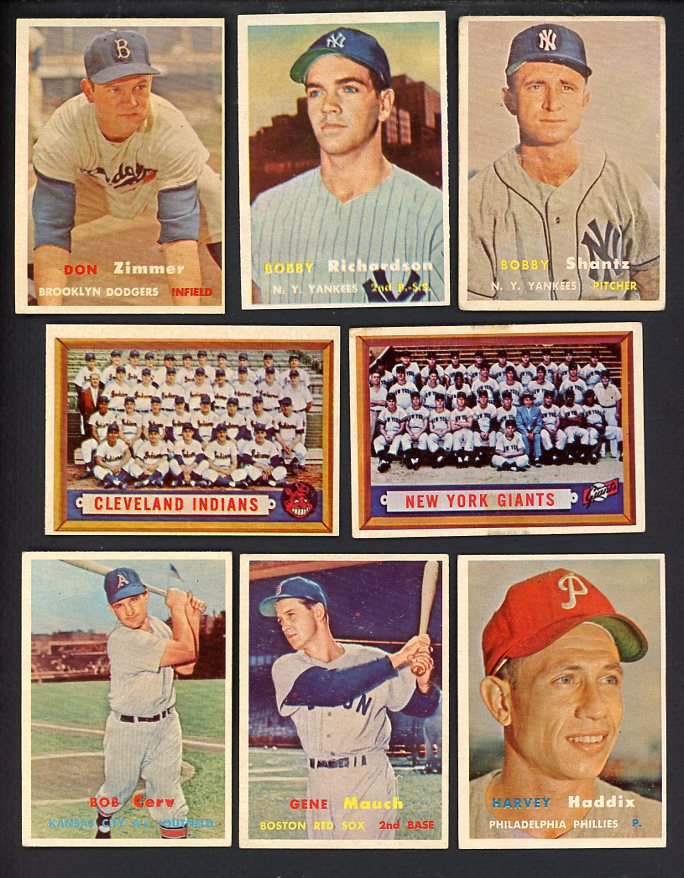 1957 Topps Mid Series Set Lot 74 Diff EX-MT Richardson Zimmer 567117