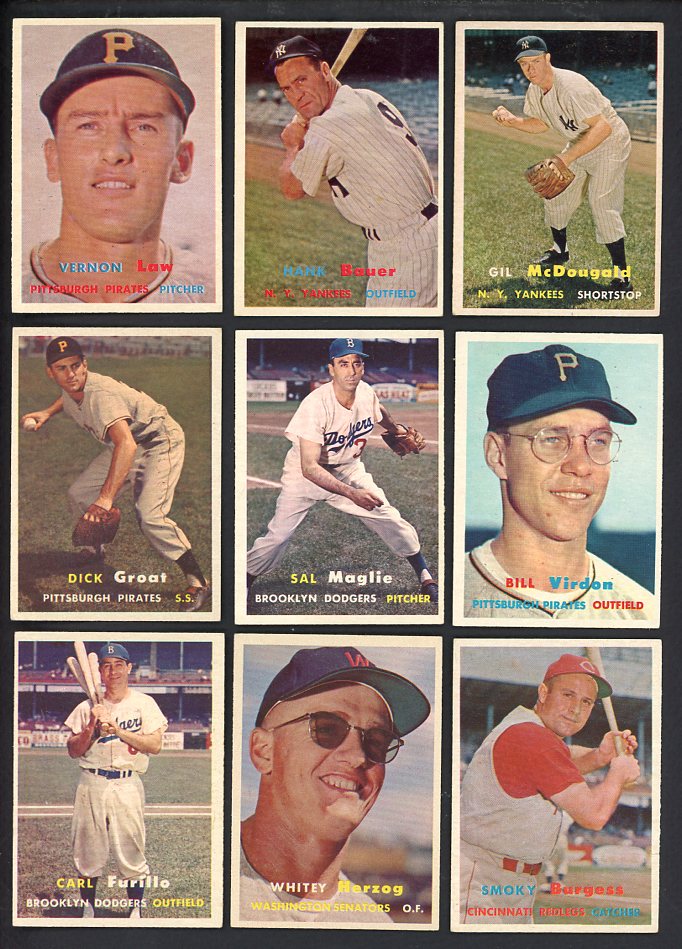 1957 Topps Set Lot 182 Diff EX-MT Better Bauer Furillo Groat 567125