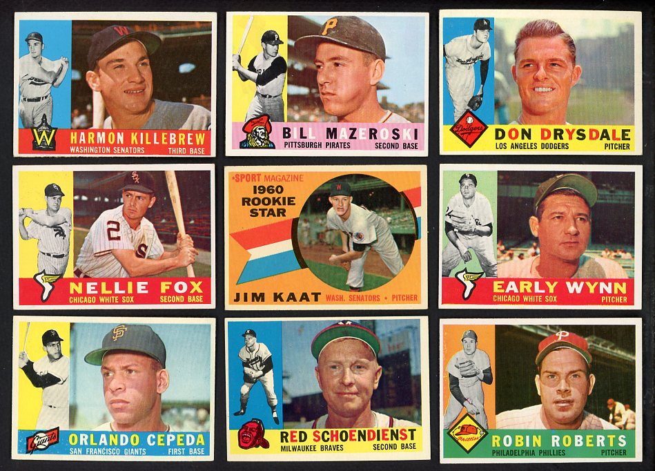 1960 Topps Set Lot 422 Diff EX-MT Drysdale Killebrew Spahn 567129