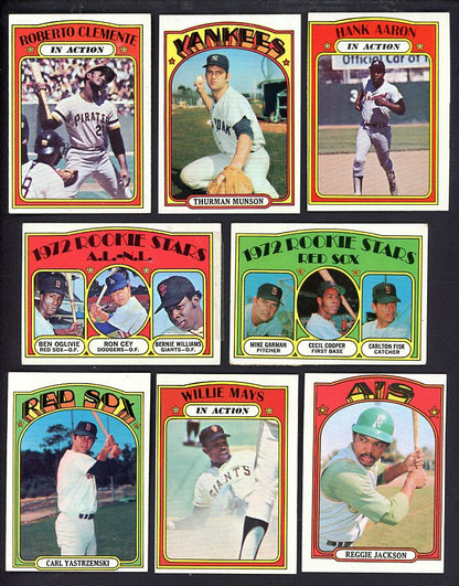 1972 Topps Baseball Complete Set EX+ Clemente Aaron Mays 567177