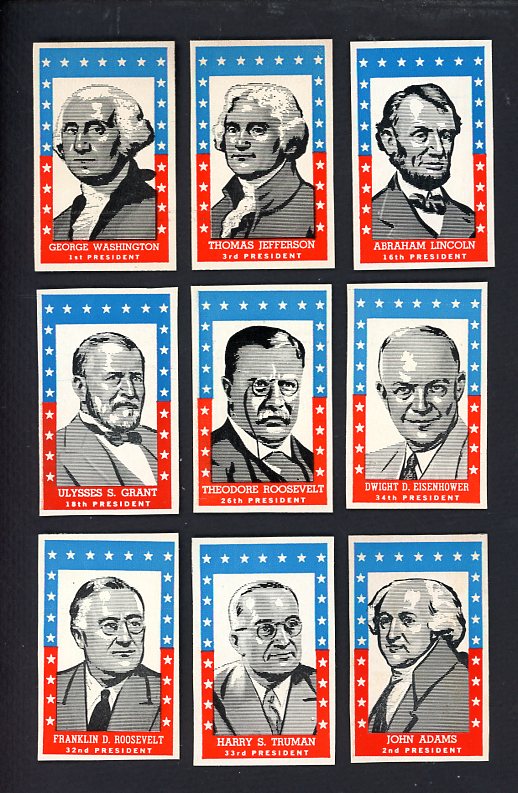 1960 Bazooka Presidents Complete Set EX-MT+/NR-MT 567187