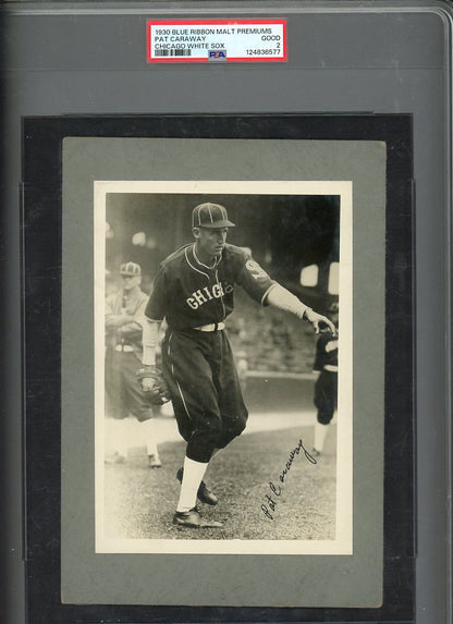 1930 Blue Ribbon Malt Premiums Pat Caraway White Sox PSA 2 GD w Letter 567200
