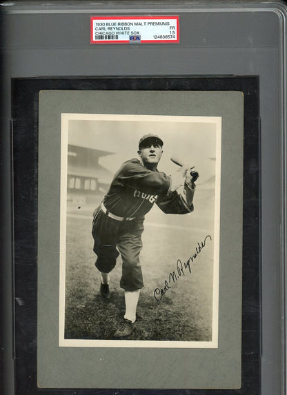 1930 Blue Ribbon Malt Premiums Carl Reynolds White Sox PSA 1.5 FR w Letter