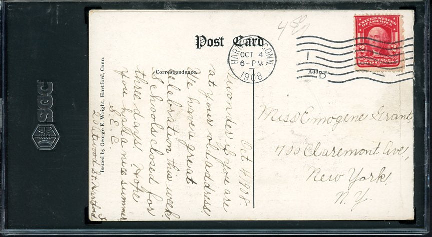 1908 George Wright Postcard Morgan Bulkeley SGC Auth 567203