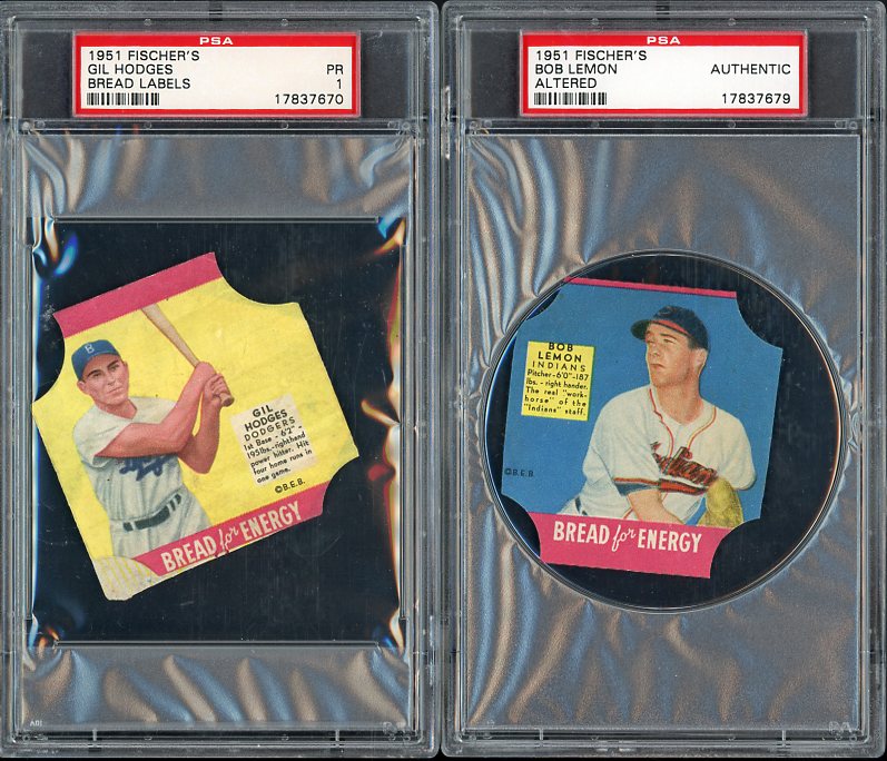 1951 Fischer Bread Labels Complete Set PSA Hodges Lemon 567208