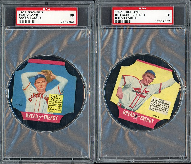 1951 Fischer Bread Labels Complete Set PSA Hodges Lemon 567208