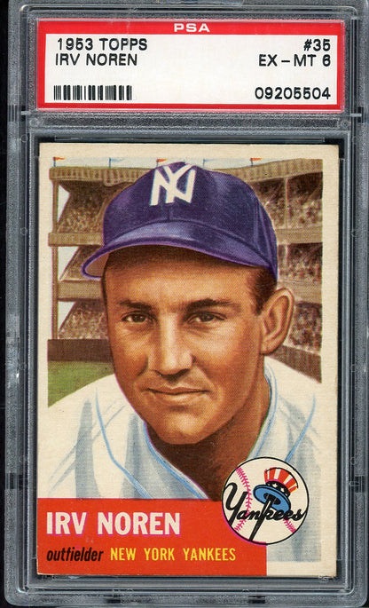 1953 Topps Baseball #035 Irv Noren Yankees PSA 6 EX-MT 567212