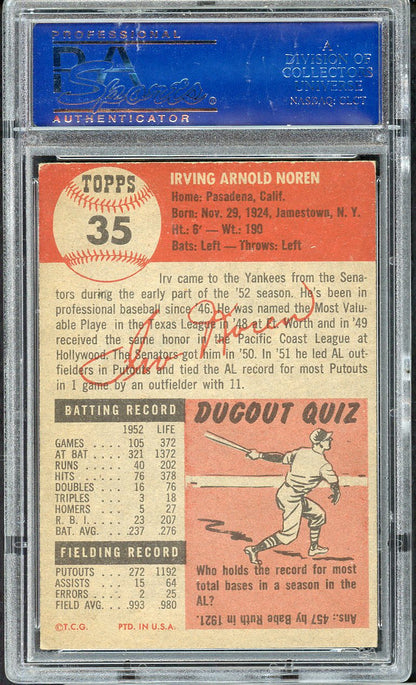 1953 Topps Baseball #035 Irv Noren Yankees PSA 6 EX-MT 567212