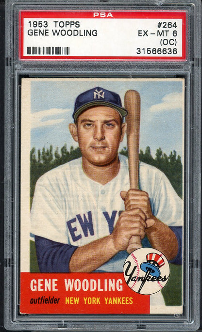 1953 Topps Baseball #264 Gene Woodling Yankees PSA 6 EX-MT oc 567217