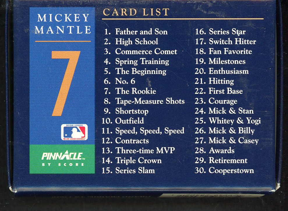 1992 Score Pinnacle Mickey Mantle Complete Set 567224