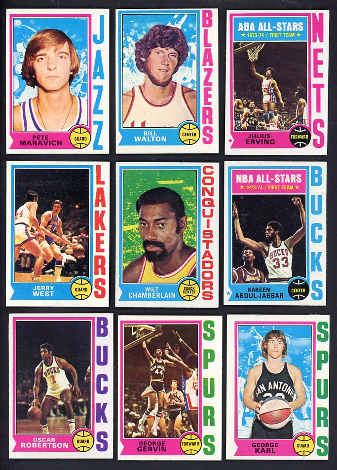 1974 Topps Basketball Complete Set EX+/EX-MT Walton Erving 567226