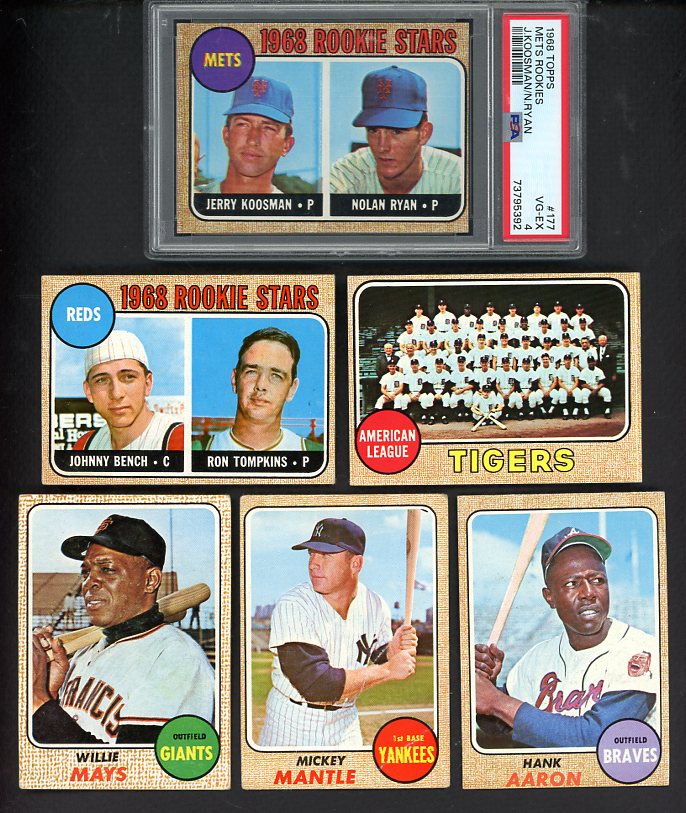 1968 Topps Baseball Complete Set VG-EX/Better Ryan Bench Mays 567229