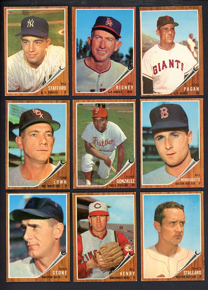 1962 Topps High Number Set Lot 13 Diff EX-MT Stafford Pagan 567236