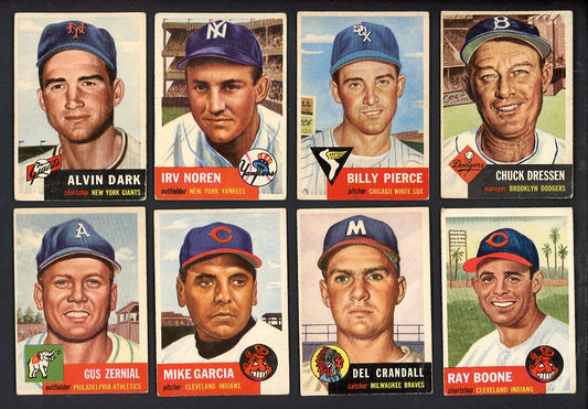 1953 Topps Set Lot 113 Diff VG-EX/EX Pierce Dressen Dark 567247