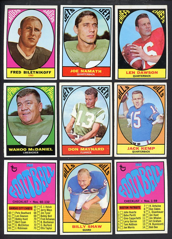 1967 Topps Football Complete Set EX Namath Biletnikoff 567249
