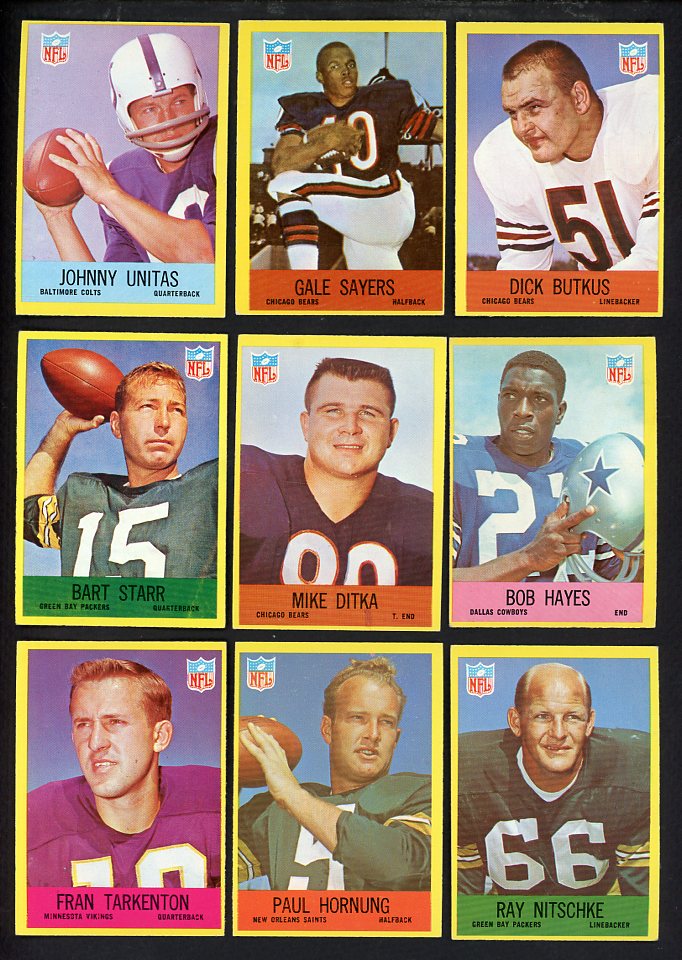1967 Philadelphia Football Near Set (-2) EX/EX+ Sayers Butkus 567250