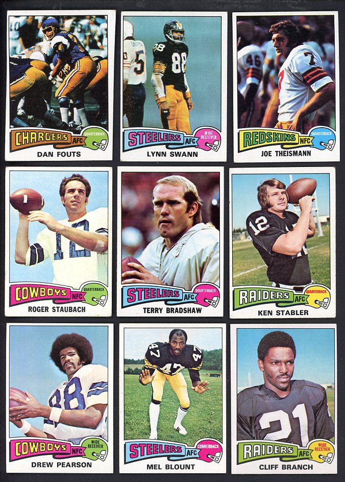 1975 Topps Football Complete Set EX+ Swann Fouts Theismann 567252
