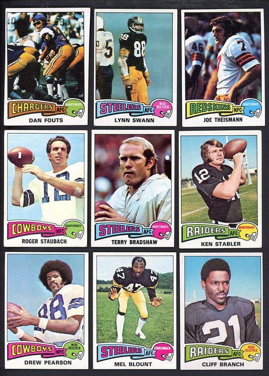 1975 Topps Football Complete Set EX+ Swann Fouts Theismann 567252