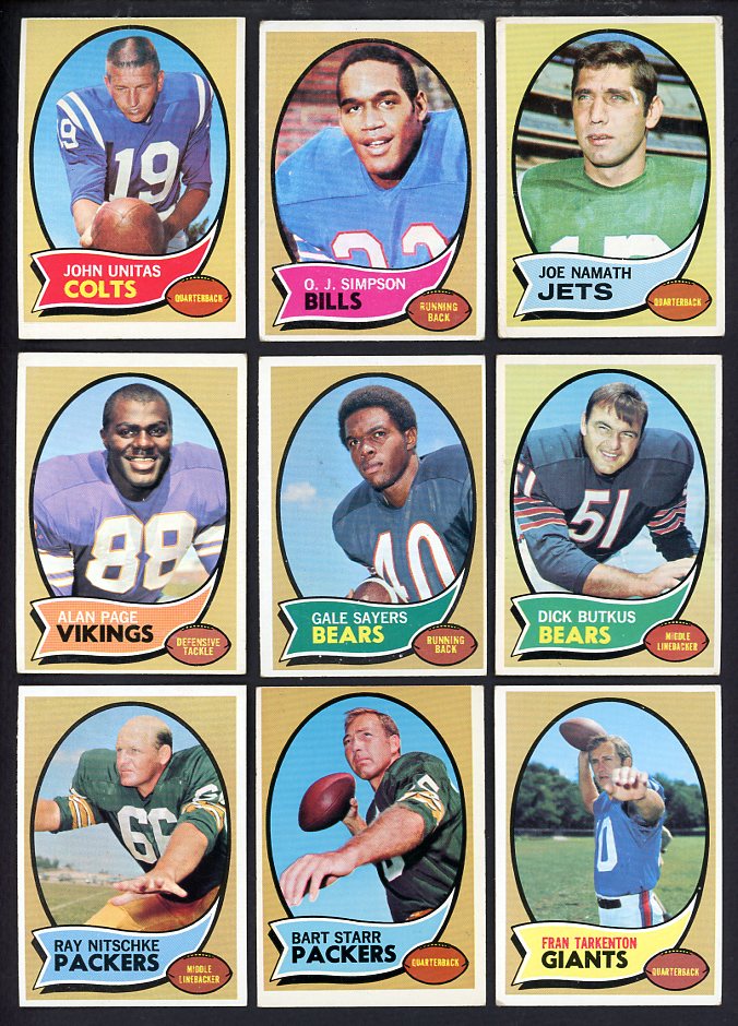 1970 Topps Football Complete Set Mid Grade Simpson Namath 567254