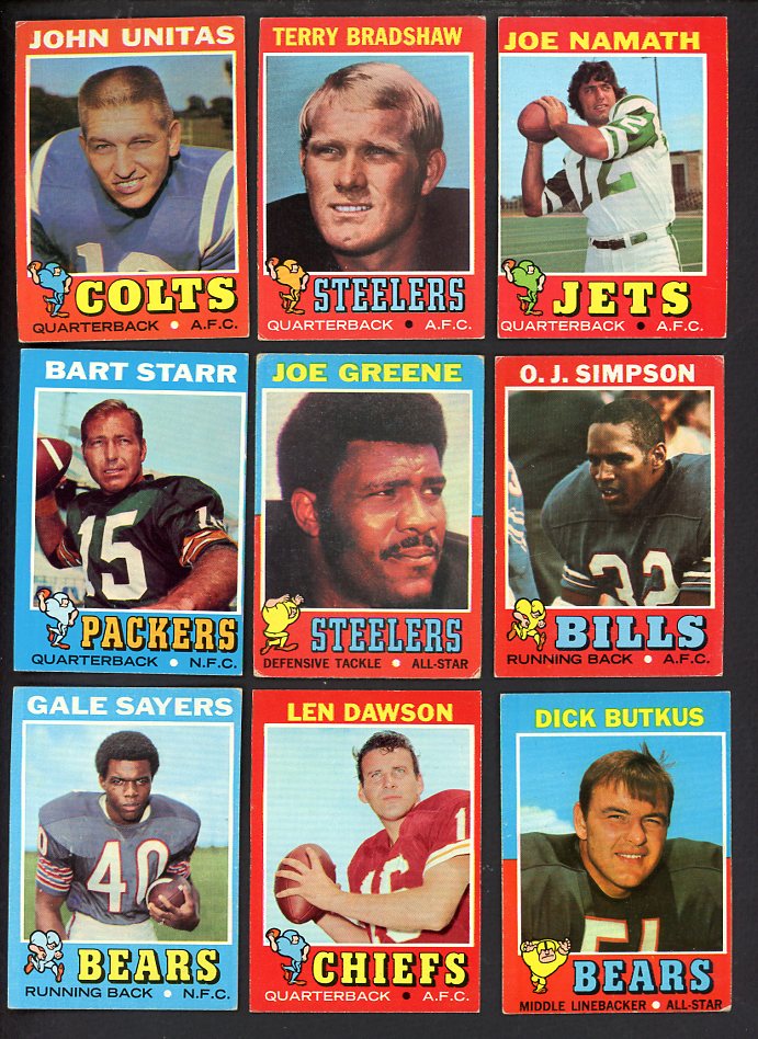 1971 Topps Football Complete Set Mid Grade Bradshaw Namath 567260