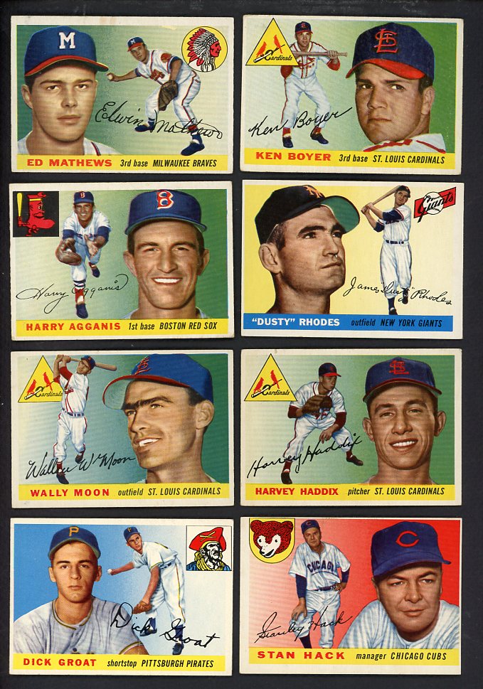 1955 Topps Set Lot 62 Diff VG-EX/EX Mathews Agganis Boyer 567266