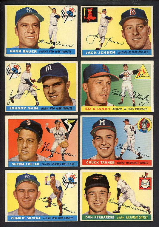 1955 Topps High Number Set Lot 12 Diff VG-EX/EX Bauer Jensen 567268